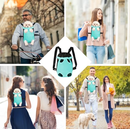 Dog Carrier Backpack Pet Legs Out Front Cat Travel Bag (Medium / Blue)