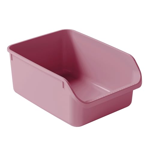Large Cat Litter Box with High Sides (Pink)