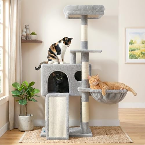 Cat Tree Tower 42'' with Condo (Light gray / 42 inch)