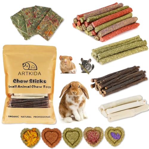 70PCS Rabbit Bunny Guinea Pig Chew Toys Treats