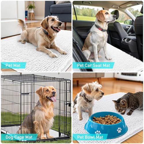 Dog Door Mat for Muddy Paws 59x24 (White / 59" X 24")
