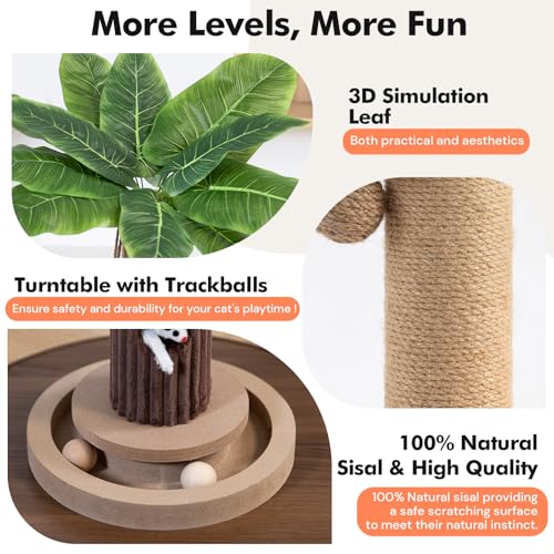 35"Cat Scratching Posts For Indoor Cat (Brown)