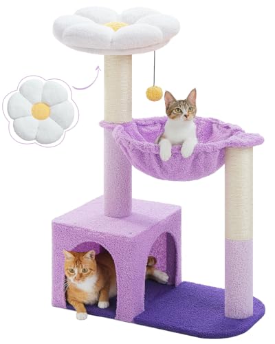 Purple Flower Cat Tree for Small Indoor Cats w (35" Upgraded Flower Cat Tree / Purple)
