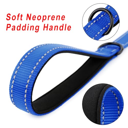 Short Dog Leash with Padded Handle for Medium Large Dogs (Royal Blue / 18 Inch (Pack of 1))