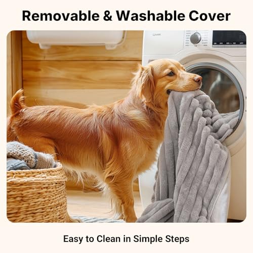 Orthopedic Dog Bed for Senior Dog (Gray / 48"L x 30"W x 7"Th)