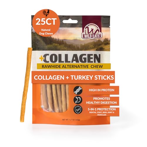 Turkey Collagen Sticks for Dogs 25 Pack (5.7 Ounce (Pack of 25))