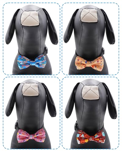 10 Pack Happy Birthday Dog Bowties for Large Dogs Sliding Collar (M/L)
