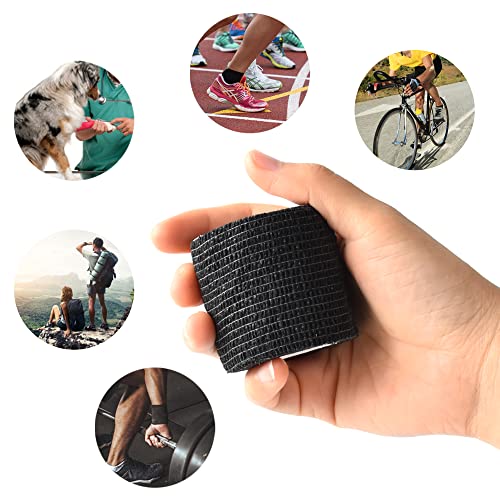 2 Inches Self Adhesive Bandage Wrap Cohesive Wrap (2 Inch / Black)