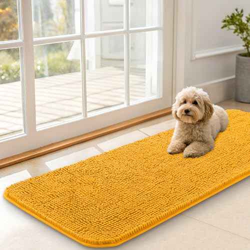 Dog Door Mat for Muddy Paws 47x17 (Golden Yellow / 47" X 17")