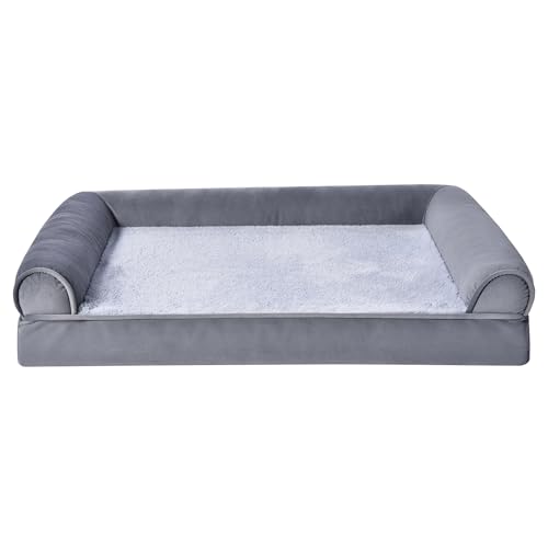 Living Room Couch Dog Bed with Premium Foam (Sofa-Style Bed / Medium / Grey)