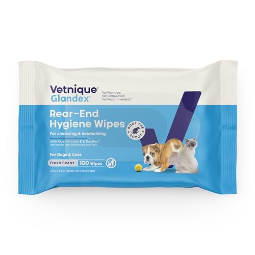 Glandex Rear End Wipes for Dogs & Cats (1 Count (Pack of 100))