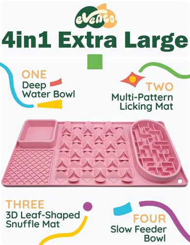 Slow Feeder Bowl for Large Dog (Pink)