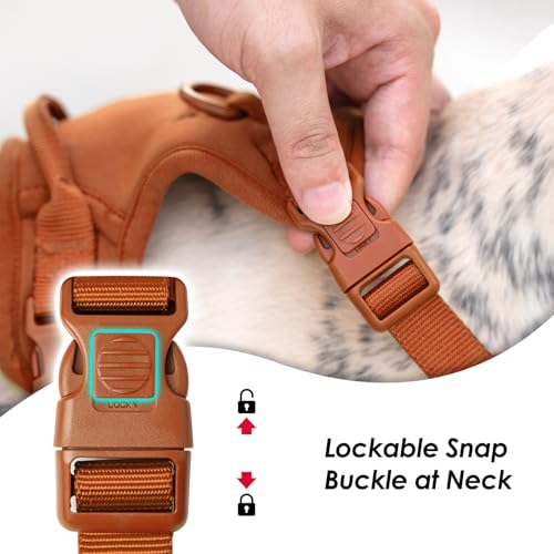 No Pull Dog Harness for Small Sized Dogs (Carmel Brown / XS(Neck:11.8-16.5", Chest:14.2-19.7"))