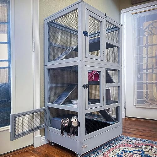 Ferret Cage Chinchilla Cage for Rat (27.6"L x 20.0"W x 55.2"H)