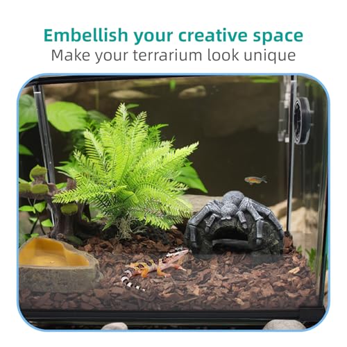 Reptile Rock Cave Hideouts Terrarium Habitat Decor Gecko Tank Accessories for Fish (Type-C)