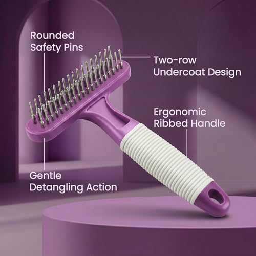 Poodle Pet Dog Grooming Rake (Purple / Shedding Comb)