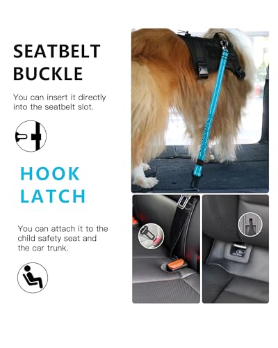 Dog Seat Belt for Car (Set Black+Blue)