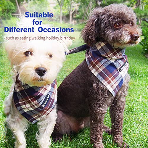 Adjustable Plaid Dog Bandanas (Pink / Large)