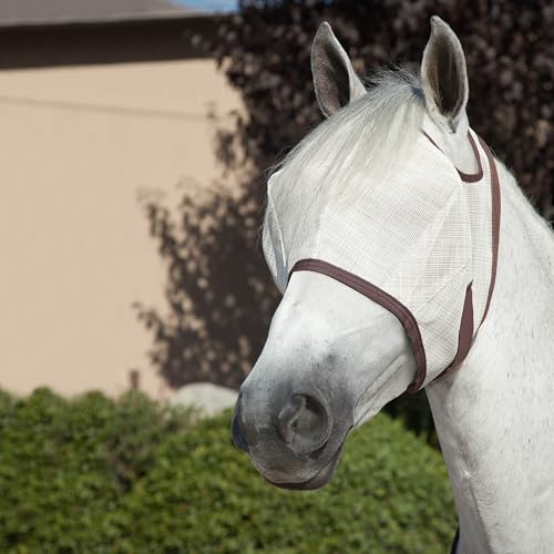 Kensington Fly Mask Web Trim Protects Horses Face and Eyes from Bites and Sun Rays While Allowing Full Visibility Ears and Forelock Able to Come Through The Mask (XXL (Draft))