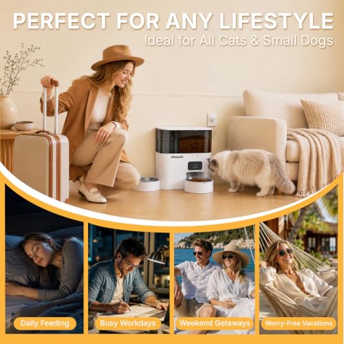 5L WiFi Automatic Cat Feeder & 3L Water Dispenser (White - WiFi)