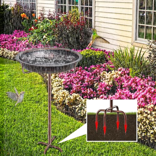Metal Bird Bath for Outside Garden Birdbath Bowl (Retro Copper)