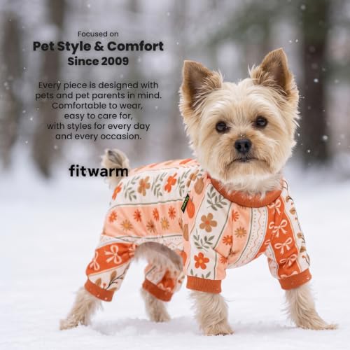 Pumpkin Dog Fleece Pajamas (Pumpkin Flower / X-Small)
