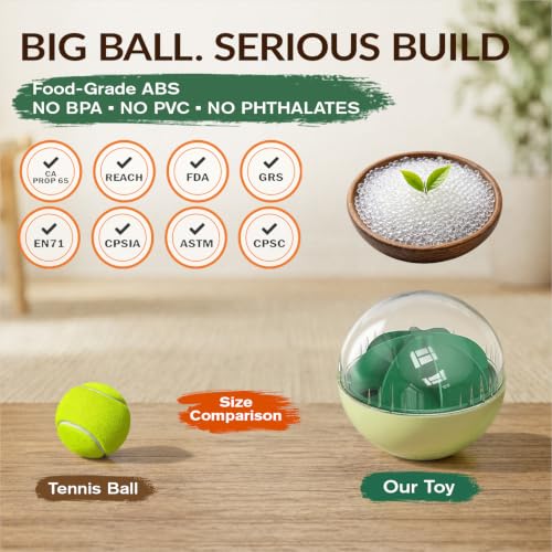 XL Rolling Dog Treat Dispenser Toys Wobble Giggle Ball (Green)