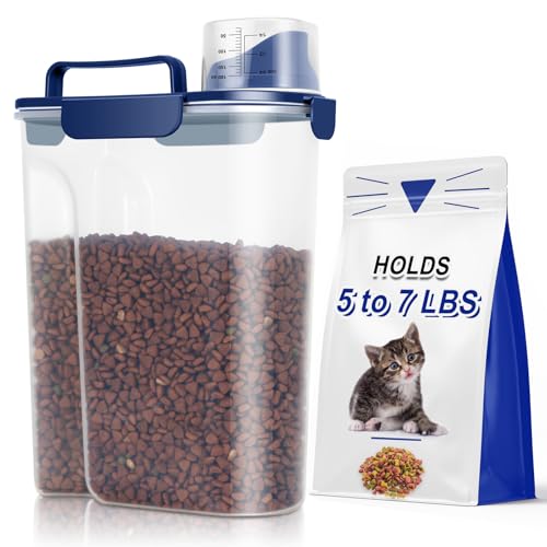 Large Cat Food Storage Container (Dark Blue / 6 Qt)