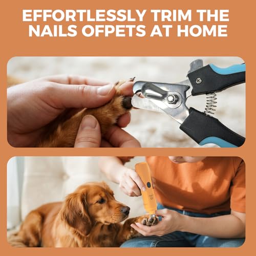 PAPIFFEED Dog Nail Clippers & Grinder with Manual Nail Clipper (Orange)