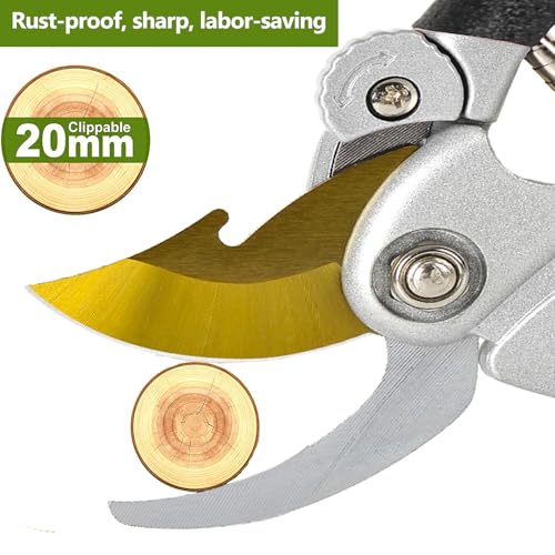 Ultra Sharp Germany Titanium Steel Pruning Shears (Black/Gold)