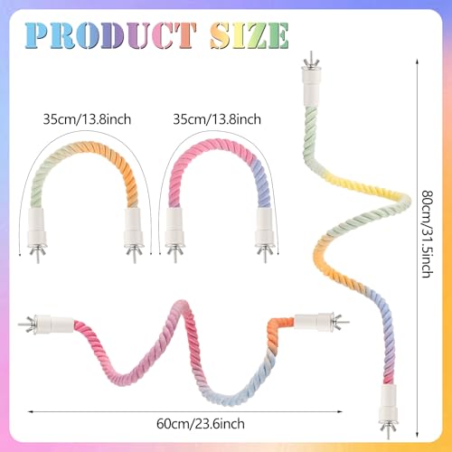 4Pcs Rope Perch for Bird Cages (Gradient / 4PCS)