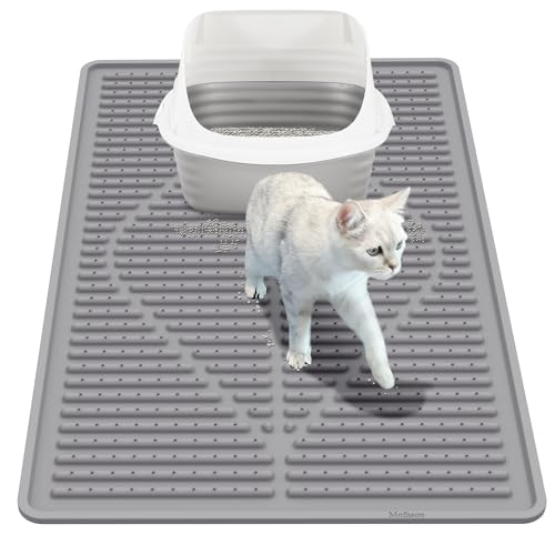 Rubber Cat Litter Mat Litter Box Mat (Grey)
