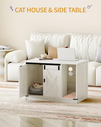 Cat Litter Box Enclosure (31.5"L x 19.7"W x 20.9"H / White)