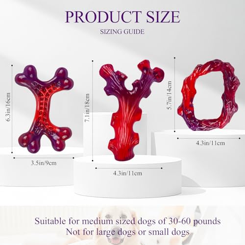 6 Pack Indestructible Dog Toys for Large Breed (Red-6-Pack)