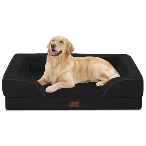 Orthopedic Washable Dog Bed for Large Dogs (Black / 36.0"L x 27.0"W x 8.0"Th)