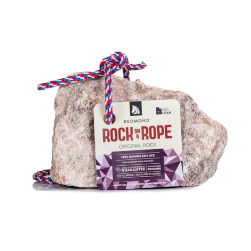 Rock on a Rope Unrefined Salt Rock for Horses; 3 to 5 lbs (1 Count (Pack of 1))