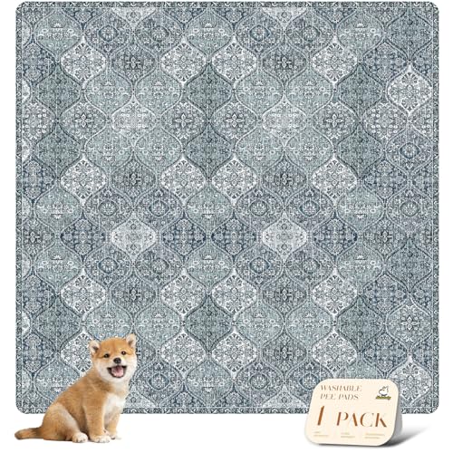 Washable Pee Pads for Dogs (72x72 Inch (Pack of 1) / Blue/Multi)