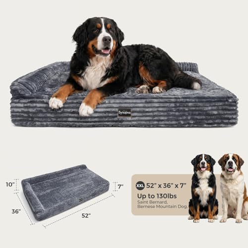 Orthopedic Dog Bed for Large Dogs (Corduroy Cover Grey / XX-Large)
