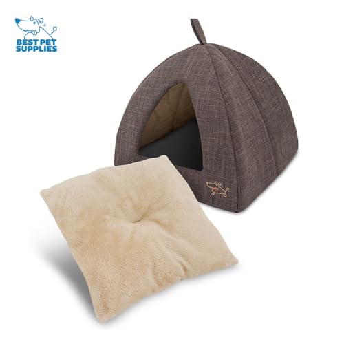 Dog House Bed Crate Mat Tent Indoor Round Soft Plush for Small