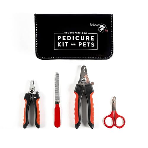 Pet Care Pedicure Kit for Dogs (2 Miller's Forge Nail Clippers, Small Scissors Style Clipper and One Nail File)
