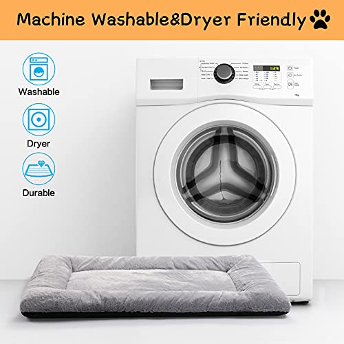 Dog Crate Pad Washable Dog Bed for Crate Small Cozy Mat 24 (24.0"L x 18.0"W x 1.0"Th / gray)
