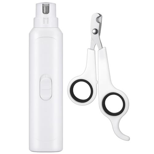 2 Pcs Bird Nail Grinder with Clipper Bird Nail Trimmer File Pet Grooming Tool for Parrot Budgerigars Parakeets Myna Conure Finches Lovebirds (White)