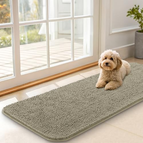 Dog Door Mat for Muddy Paws 47x17 (Warm Taupe / 47" X 17")