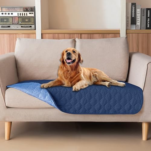 Waterproof Loveseat Cover (32x53 Inch (Pack of 1) / Dark Navy/Light Navy)