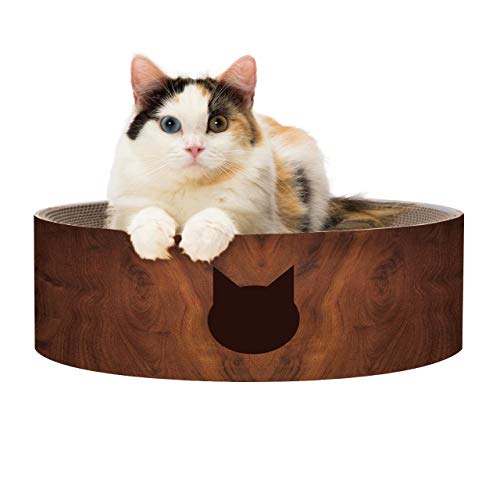Necoichi Cat Scratcher Bowl for Indoor Cats (Regular / Dark Cherry)