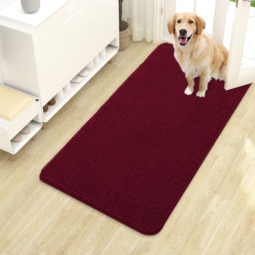Dog Door Mat for Muddy Paws 40x24 (Burgundy / 40" X 24")
