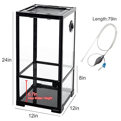 REPTIZOO 15 Gallon Full Glass Reptile Terrarium 12" x 12" x 24" Knock (12" x 12" x 24")