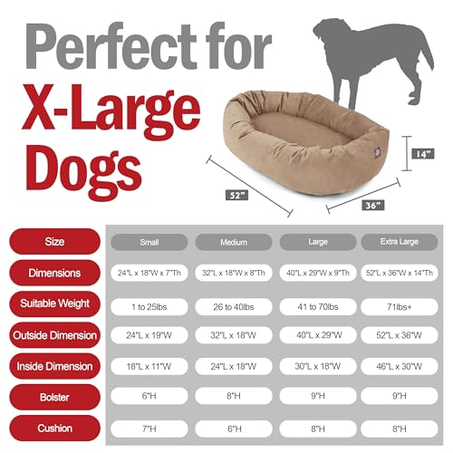 Suede Shredded Memory Foam Mix Calming Dog Bed Washable (Stone)