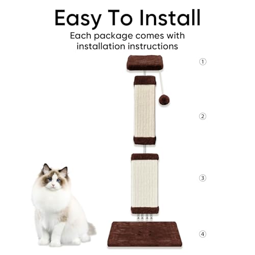 Cat Scratching Post for Indoor Cats (Brown)