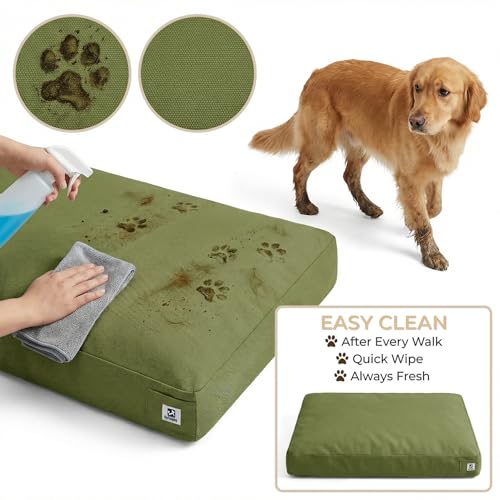 42 Inch Waterproof Indestructible Dog Bed for Extra Large Dogs (Green / X-Large)